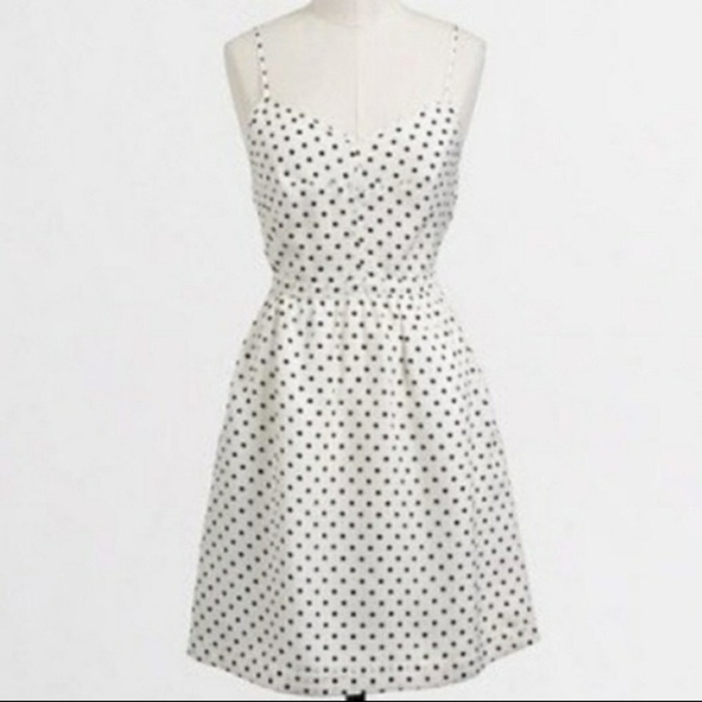 J. Crew Spaghetti Strap Polka Dot Dress